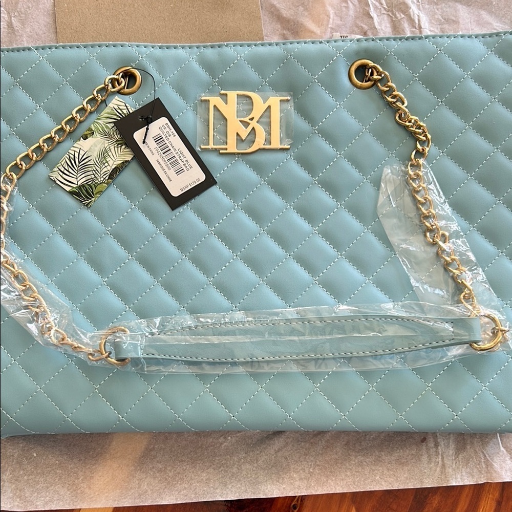 Quilted Blue Tote Bag​ - Picture 2 of 7